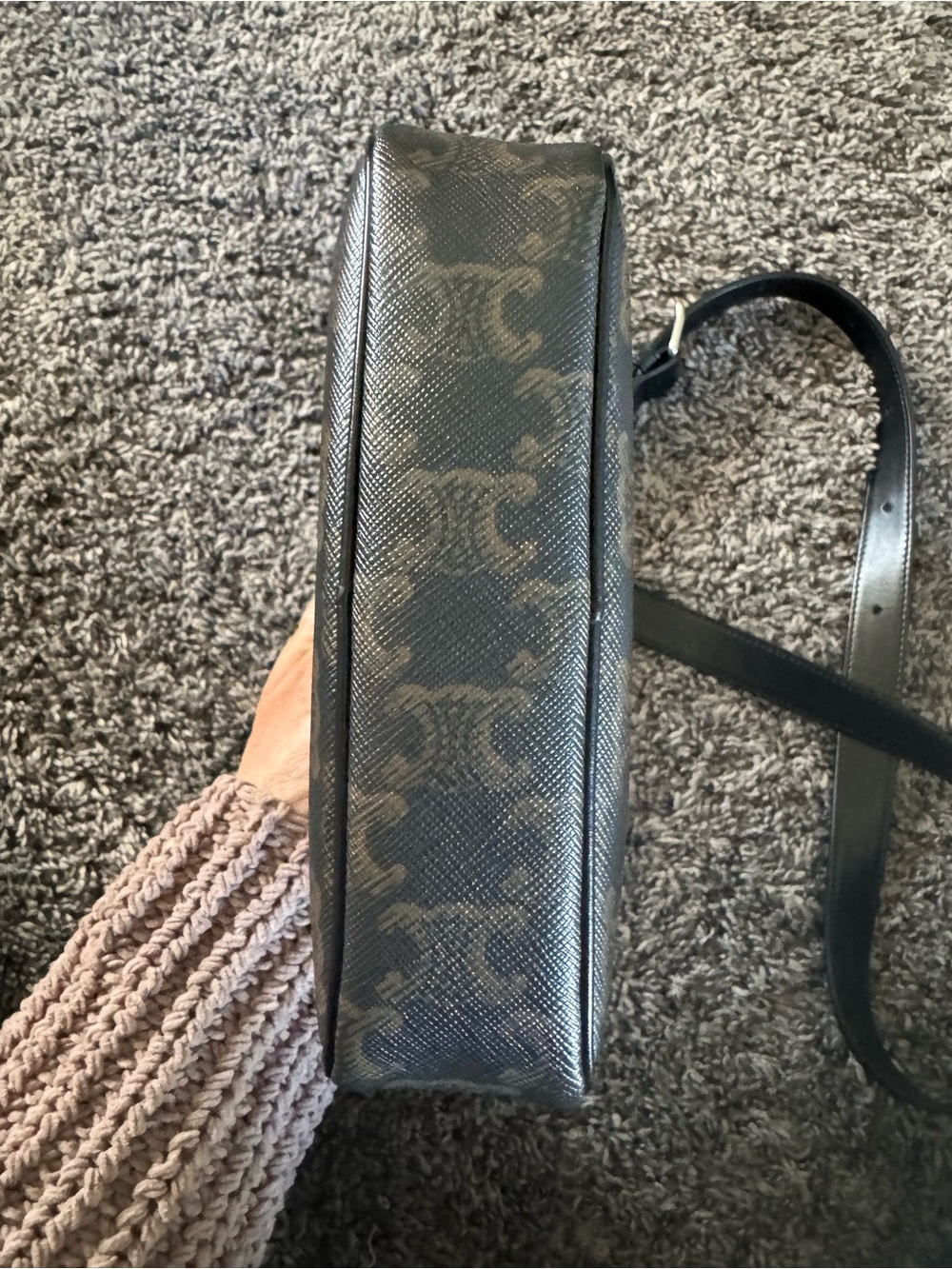 Celine Brown Monogram Crossbody with White Logo - Picture 3 of 9